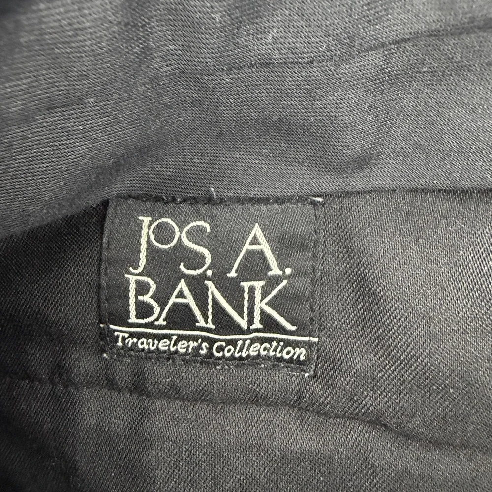 Jos. A. Bank Travelers Dress Pants Mens 36x32 Blue Classic Linen Cuffed Office